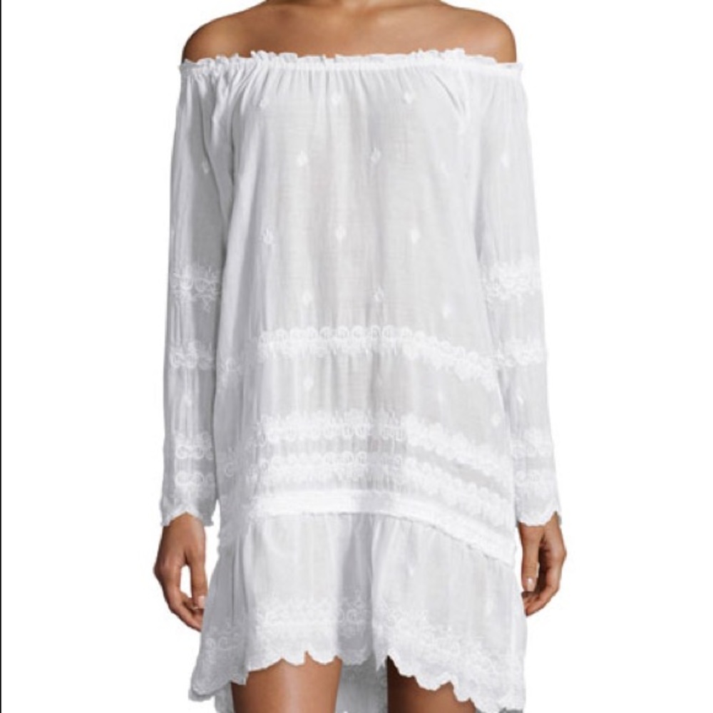 Calypso St Barth Embroidered Long-Sleeve Dress